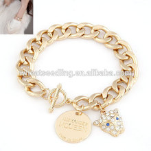 The leopard disc pendant gold bracelet